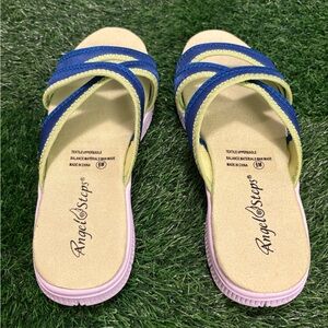 NEW Angel Steps Dede Athletic Slides-Size: 6M-Colors: Blue/Green